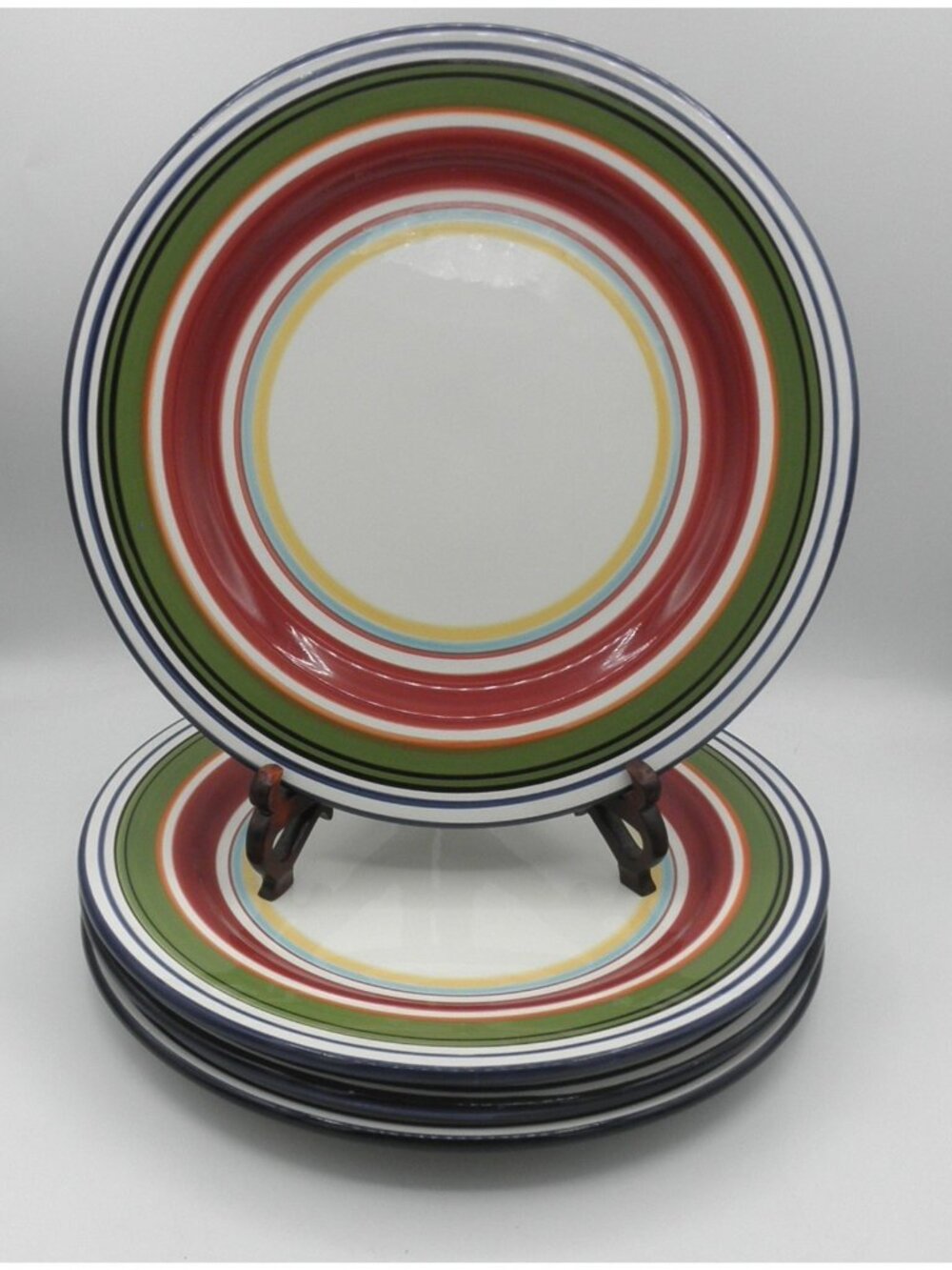 Espadrille Stripe by Pottery Barn 12-3/8 In. Dinner Plate Set of 4 Code: PBAESS